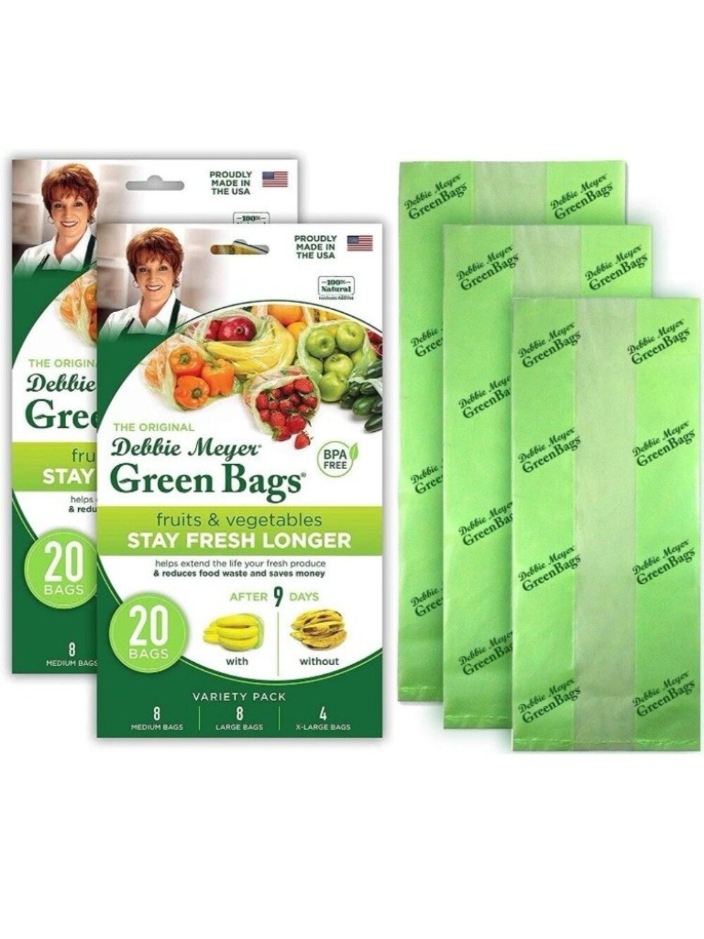 Debbie Meyer Green Bags 40-Pack (16M, 16L, 8XL), Green NEW NWT - Picture 3 of 3
